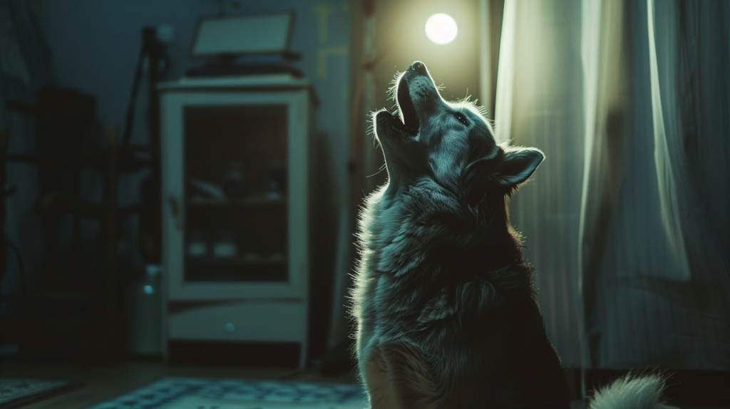 husky howling in his room at night